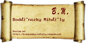 Bodánszky Mihály névjegykártya