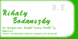 mihaly bodanszky business card